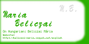 maria beliczai business card