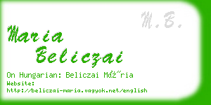 maria beliczai business card